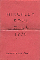 Hinckley Soul Club membership card