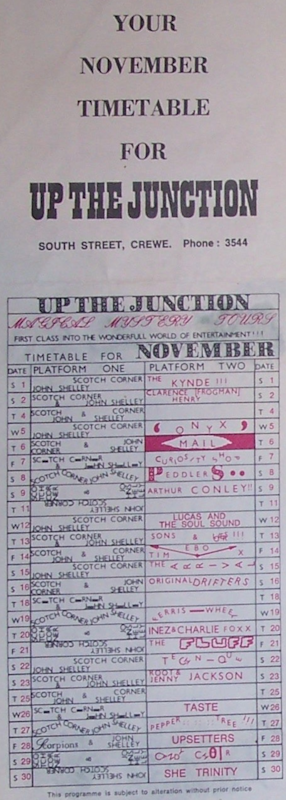 Up The Junction timetable